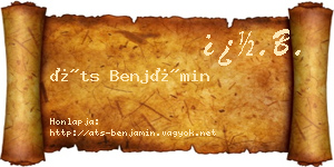 Áts Benjámin névjegykártya