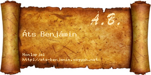 Áts Benjámin névjegykártya