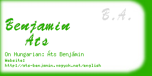 benjamin ats business card