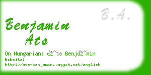 benjamin ats business card